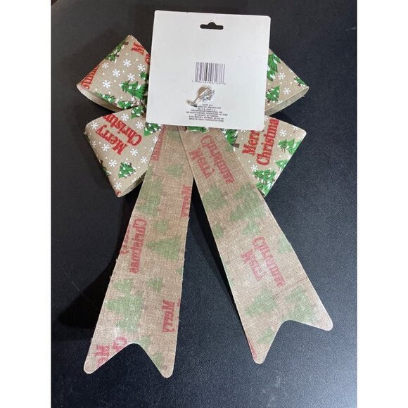 NWT! 2 large Christmas decorative bows. Trees/snowflakes - Picture 2 of 3